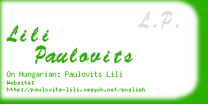 lili paulovits business card